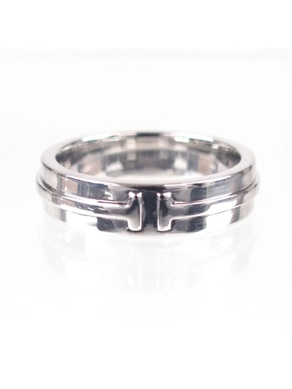 Tiffany & Co T Two Wide White Gold 18K Ring